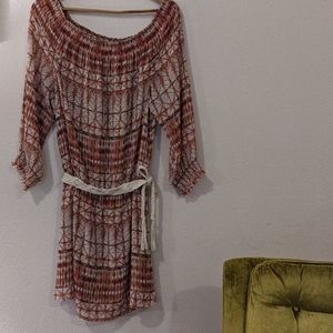 Hinge Midi Boho dress with belt